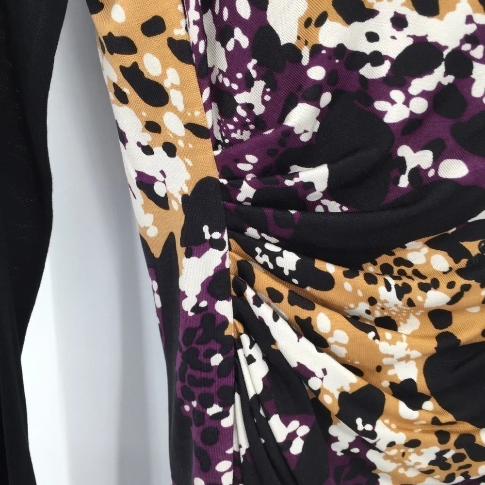 DVF Diane von Furstenberg Kirby Cheetah Splash dress black shift knit new 6